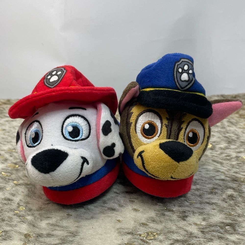 5 for $25🔥Paw Patrol Chase & Marshal Red & Blue Slippers Toddler Size 5-6